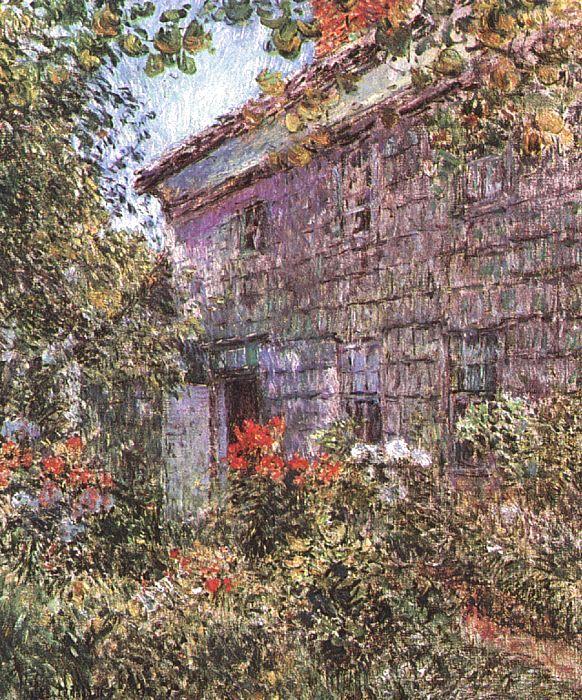 Childe Hassam Old House and Garden at East Hampton, Long Island Sweden oil painting art